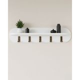 Normadia Şık Oval Askılık, Antre ve Hol Için Duvara Monte 80X20 cm Beyaz - Seçenek 1 - Altın