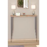 Normadia Şık Oval Atlantik Çam Dresuar Rafı, Gümüş Ayak, 80X18CM - Açık Bej