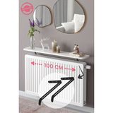 Normadia Şık Petek Üstü 100 cm Mat Beyaz Oval Duvar Rafı