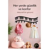 Normadia Şık Piyano Tasarımlı Duvar Askılığı, Dekoratif ve Dayanıklı Askı - Seçenek 1 - Ahşap