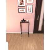 Normadia Şık Siyah Füme Camlı Metal Dresuar, Ev ve Ofis Dekoru Için 40 cm - Ahşap