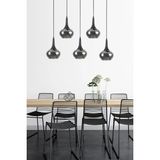 Normadia Şık Siyah Füme Camlı Modern Yemek Masası Takımı, Mutfak ve Salon Için - Altın - Gri - Seçenek 1