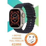 Normadia Şık ve Fonksiyonel 41MM Tam Ekran Akıllı Saat, Nfc, Kablosuz Şarj, Kordon Hediyeli - Seçenek 1 - Ahşap