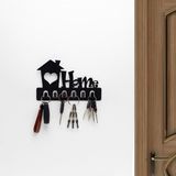 Normadia Siyah Metal Dekoratif Anahtar Askılığı ve Pano Askılığı, Şık Tasarım - Seçenek 1 - Ahşap