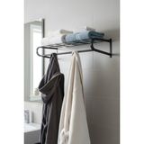 Normadia Siyah Metal Duvar Askılığı, Pratik ve Şık Banyo Organize Edici - Seçenek 1 - Ahşap