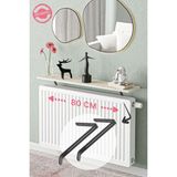 Normadia Traverten Mermer Desenli Montajsız Petek Üstü Uçan Raf 80X18 cm - Altın