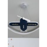 Normadia Uçak Temalı LED Çocuk Odası Sarkıt Avize, Kişiye Özel, El Yapımı, Lacivert - Seçenek 1 - Amber