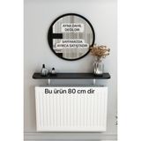 Normadia Uçan Raf ve Dresuar, Petek Üstü Tak Çıkar, Duvar Montajsız, Oval Kesim 80 cm - Ahşap