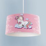 Normadia Unicorn ve Seksek Desenli Bebek ve Çocuk Odası Avizesi - Seçenek 1 - Açık Bej