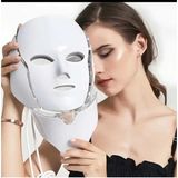 Normadia USB Şarjlı 7 Renkli LED Yüz ve Boyun Maske, 15 Dakikalık Zamanlayıcı - 1BW-Beyaz