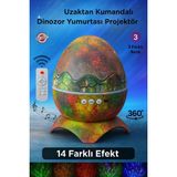 Normadia Uzaktan Kumandalı Dinozor Yumurtası Galaxy Projektör Bluetooth Hoparlör Gece Lambası - Ahşap - Ceviz