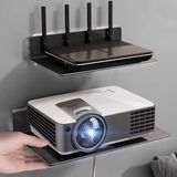 Normadia Wi-Fi, Router ve Tv Kutusu Için Duvara Monte Siyah Projeksiyon Rafı - Seçenek 1 - Ahşap