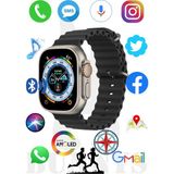 Normadia Xiaomi Redmi Note 7 Uyumlu Akıllı Saat Watch 8 Ultra 49MM Amoled Ekran - Seçenek 1 - Ahşap