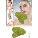 Normadia Yeşim Taşı Gua Sha Yüz ve Vücut Masaj Taşı Rahatlatıcı Terapi - Ahşap