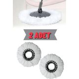 Normadia Yüksek Emici Mikrofiber Spin Mop Bezi Çift Seti, Temizlik Için Uygun - Antrasit - Seçenek 1
