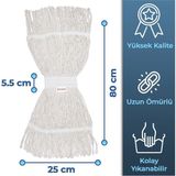 Normadia Yumuşak ve Dayanıklı 375G Temizlik Mop Seti, 10 Adetli Paket - 1BW-Beyaz - Seçenek 1