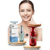 Normadia Yüz ve Boyun Kırışıklık Giderici Cilt Bakım Cihazı + Serum ve Masaj Aleti - Altın - Turkuaz