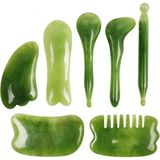 Normadia Zümrüt Yeşili 7 Parça Gua Sha (Resin) Seti, Güzelliğinize Parlaklık Katın - Ahşap