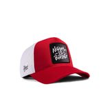 Normal is Boring Logolu Kırmızı-Beyaz Trucker Şapka