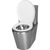Normo Paslanmaz Çelik Klozet S Çıkışlı-R: Rezervuar Taharet Çubuklu 370x610x740mm (NRC-6035-SBRL) - Gri