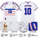 North Babıl Efsane Nostaljik Zidane Fransa Forma - XL - 001-Beyaz