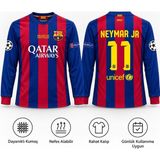 North Babıl Nostaljik Barcelona Neymar Uzun Kollu Forma - 003-Mavi