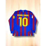 North Babıl Nostaljik Barcelona Uzun Kollu Forma - XL - Lacicert - Kırmızı