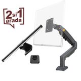 North Bayou Desk Pro Bundle – NB F80 2026 Versiyon Ergonomik Monitör Standı + Ergoflex EF-354 Uzaktan Kumandalı Monitör Işık Çubuğu