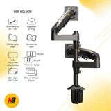 North Bayou Nb-H180 Çift Kollu Amortisörlü Monitör Standı (22İnç-32İnç Kol Başı 12 Kg) - 360 Derece Hareketli Profesyonel Ağır Hizmet Mas