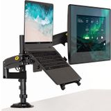 North Bayou NB H180-FP Çift Kol Amortisörlü 17"-27" Monitör Tutucu ve 10"-17" Laptop Standı
