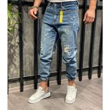 North Fashion Erkek Paçası Lastikli Likralı Boyfriend Jogger Kot Pantolon - 34 - 10M-Mavi