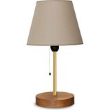 North Home Konik Kumaş Başlıklı Abajur Yatak Odası Gece Lambası Salon Aydınlatma Kahve