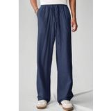 North London Erkek Keten Karışımlı Oversize Bol Paça Pantolon
