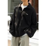 North London Erkek Polar Siyah Oversize Sweatshirt