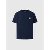 North Sails Vintage Comfort Fit Bisiklet Yaka Logo Nakışlı Organik Pamuk Tişört - Lacivert Denizci