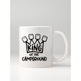 North Whiskers Kişiselleştirilebilir King Of The Campground Kamp Kralı Marshmallow Tasarımlı Kupa Bardak - 330 ml - Baskılı - Renkli