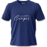 North Whiskers Life Is Better Around The Camper Baskılı Unisex %100 Pamuklu Lacivert Outdoor Tişört - 2XL