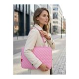 NorthAK 15.6'' Laptop Notebook Çantası - Pembe Vegan Deri Macbook Air pro uyumlu Kılıfı 13-14-15.6 '' uyumlu