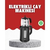 Northcity 2'si 1 Arada Çay Makinesi ve Su Isıtıcı - 1,7L Su Tankı, 0,9L Cam Demlik, Otomatik Kapanma