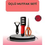Northcity 3 Parçalı Çok Fonksiyonlu Mutfak Makası Seti – Paslanmaz Çelik Ergonomik Tasarım - Haki