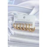 Northcity 316L Çelik Gold Renk Halka Model Kadın Küpe Seti