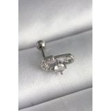 Northcity 316L Çelik Gümüş Renk Zirkon Taşlı Toplu İğne Tragus Piercing