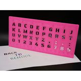 Northcity 3D Baskı Alfabe, Rakam Ve Cetvel Şablonu - Yazı Çizim Kalıbı - Pembe