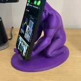 Northcity 3D Baskı Goril Telefon Tutucu - Kaslı Goril Masaüstü Telefon Standı-Mor