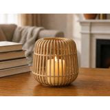 Northcity 3D Baskı Modern Kafes Tasarımlı Dekoratif Mumluk - Tealight Mumluk, Masaüstü Ev Ve Ofis Dekoru-Bej