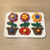 Northcity 3D Baskı Saksıda Çiçek Puzzle Tahtası - Katmanlı Çiçek İnşa Etme Ve Renk Eşleştirme Seti, Montessori Oyuncak
