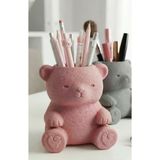 Northcity 3D Baskı Sevimli Ayıcık Kalemlik - Masaüstü Organizer - Pembe