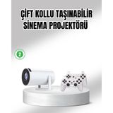 Northcity 4K Destekli Kablosuz Projeksiyon Cihazı - Bluetooth 5.0 ve Wi-Fi 6 ile Ev Sineması Deneyimi - Siyah