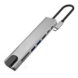 Northcity 8-Port USB-C Hub 4K HDMI + 3xUSB 3.0 + 2xPD + RJ45 + SD/TF - Laptop Çoklayıcı