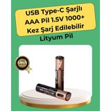 Northcity AAA USB Şarjlı Pil - Type-C Şarj, Geniş Uyumluluk, Tekrar Kullanılabilir